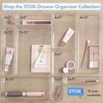 STORi SimpleSort 6-Piece Stackable Clear Drawer Organizer Set | Multi-size Trays | Small Makeup Vanity Storage Bins and Office Desk Drawer Dividers | Made in USA - Image 6